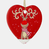 赤ゆっくり進られたトナカイの赤い及びピンクのオーナメント セラミックオーナメント (右)