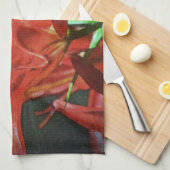 赤ゆりテクスチャ キッチンタオル (四つ折り)