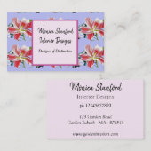 赤ゆりフローラ花水彩名刺 名刺 (正面/裏面)