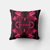 赤ゆり花抽象芸術 パーソナライズされた クッション (裏面)