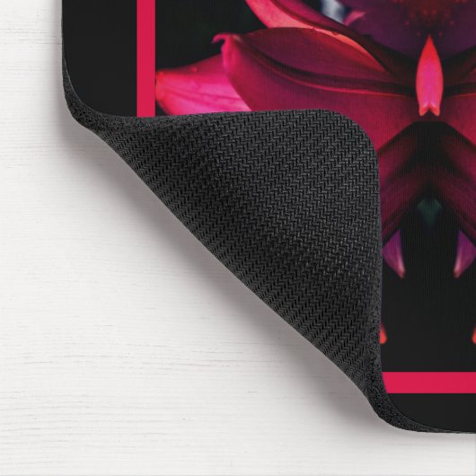 赤ゆり花抽象芸術 パーソナライズされた マウスパッド (コーナー)