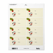 赤よくはしゃぐいクリスマスのおじぎをした子猫 ラベル (フルシート)