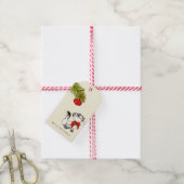 赤よくはしゃぐいクリスマスの弓の子猫 ギフトタグ (より糸付き)