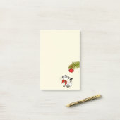 赤よくはしゃぐいクリスマスの弓の子猫 ポストイット (デスク上)