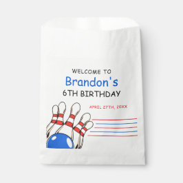 赤よくはしゃぐと青のボーリングをテーマにした第6誕生日 フェイバーバッグ