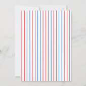 赤よくはしゃぐと青のボーリングをテーマにした第6誕生日 招待状 (裏面)