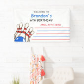 赤よくはしゃぐと青のボーリングをテーマにした第6誕生日 横断幕 (インサイチュ)