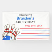 赤よくはしゃぐと青のボーリングをテーマにした第6誕生日 横断幕 (横)