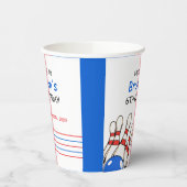 赤よくはしゃぐと青のボーリングをテーマにした第6誕生日 紙コップ (左)