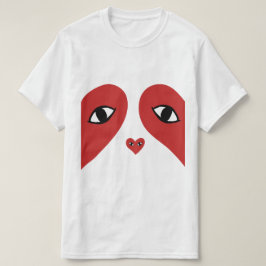 赤ら顔愛ハートの目 Tシャツ