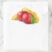 赤りんごとバナナ 楕円形シール (バッグ)