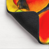 赤りんごの水の色のフルーツ絵画アート マウスパッド (コーナー)