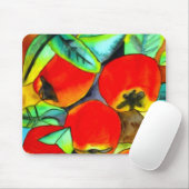 赤りんごの水の色のフルーツ絵画アート マウスパッド (マウス)