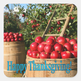 赤りんごカラフル収穫感謝祭 スクエアシール