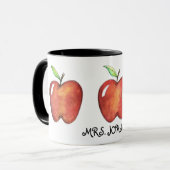 赤りんごパーソナライズされた学校先生マグ マグカップ (正面左)