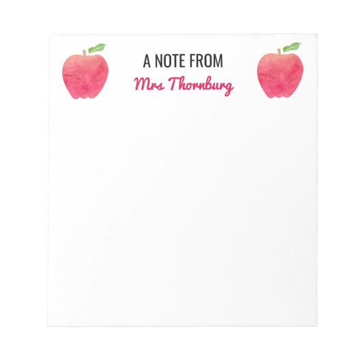 赤りんご先生 パーソナライズされた ノートパッド (正面)