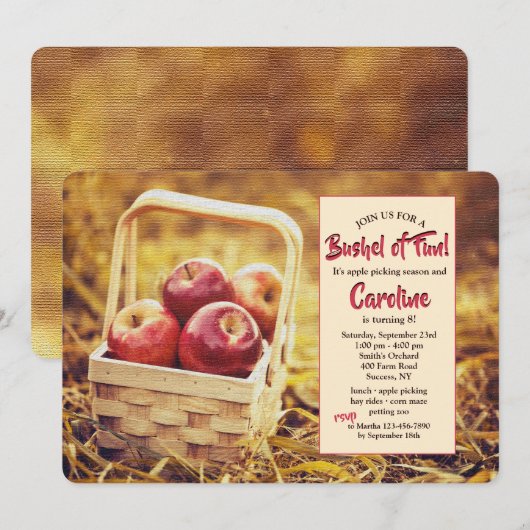 赤りんご入り招待状 招待状 (正面/裏面)