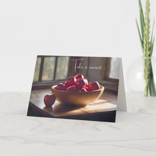 赤りんご入り木製ボウル カード (正面)