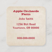 赤りんご入り スクエア名刺 (裏面)