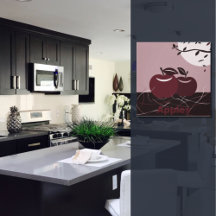 赤りんご厨房の四角ぶら下がった壁