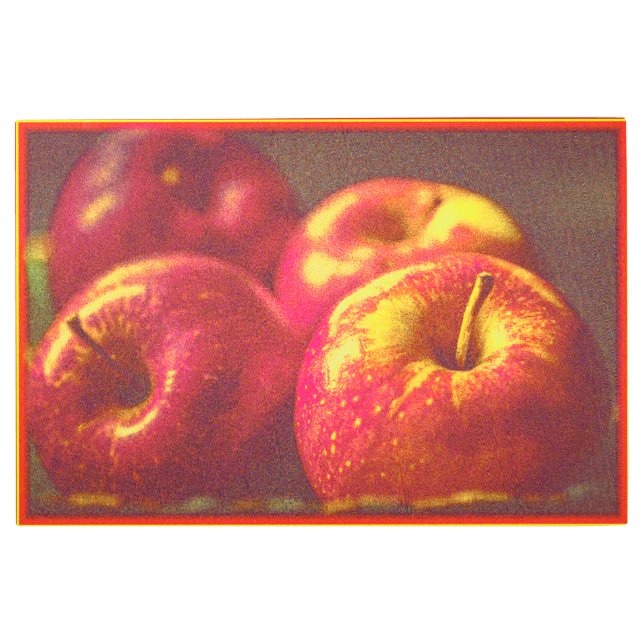 "赤りんご果実のスタック"かわいい写真。買今 メタルプリント (正面)