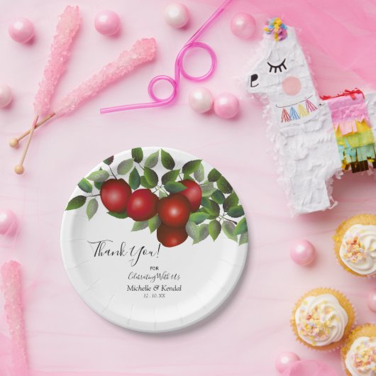 赤りんご果実 |ありがとうございます ペーパープレート (パーティー)