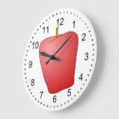 赤りんご果実 ラージ壁時計 (傾斜)