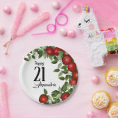 赤りんご果実 |誕生日 ペーパープレート (パーティー)