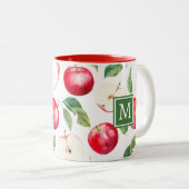 赤りんご植物単品図 ツートーンマグカップ (正面右)