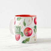 赤りんご植物単品図 ツートーンマグカップ (正面左)