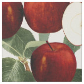 赤りんご植物模様 ファブリック (クローズアップ)