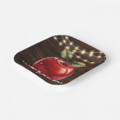 赤りんご素朴フローラ赤ちゃんシャワー ペーパープレート (傾斜あり)