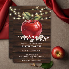 赤りんご素朴フローラ赤ちゃんシャワー 招待状