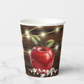 赤りんご素朴フローラ赤ちゃんシャワー 紙コップ (裏面)