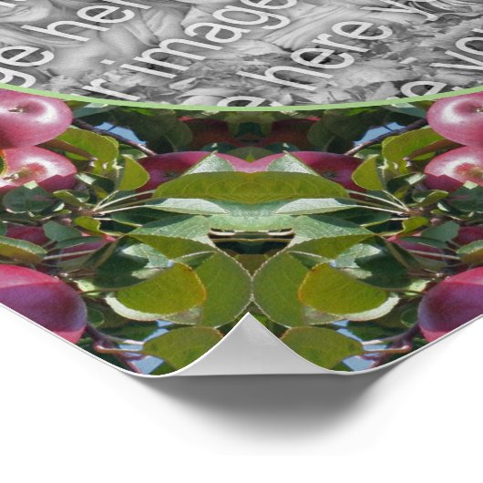 赤りんご自然アートフレーム自分の写真を作成 ポスター (角)