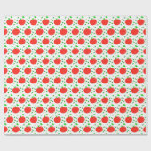 赤りんご葉と緑 ラッピングペーパー (フラット)