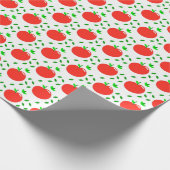 赤りんご葉と緑 ラッピングペーパー (角)