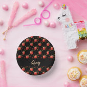 赤りんご葉と黒 ペーパーボウル (パーティー)