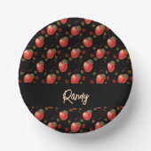 赤りんご葉と黒 ペーパーボウル (正面)