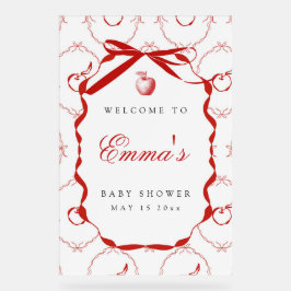 赤りんご赤ちゃんシャワーようこそアクリルの看板 アクリルサイン