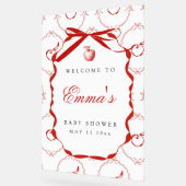 赤りんご赤ちゃんシャワーようこそアクリルの看板 アクリルサイン (傾斜)