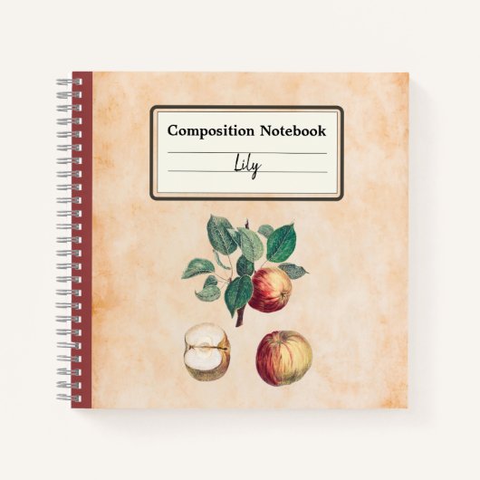 赤りんご離れの組成パーソナライズされた物 ノートブック (正面)