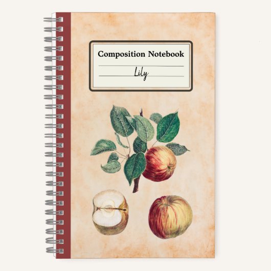 赤りんご離れの組成パーソナライズされた物 ノートブック (正面)