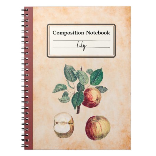 赤りんご離れの組成パーソナライズされた物 ノートブック (正面)