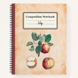 赤りんご離れの組成パーソナライズされた物 ノートブック