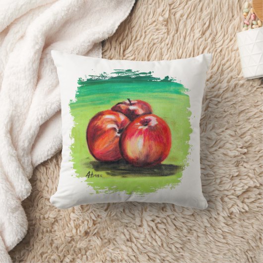 赤りんご3個 クッション (ブランケット)