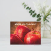 赤りんご3個 ポストカード (スタンド正面)