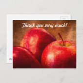 赤りんご3個 ポストカード (正面/裏面)