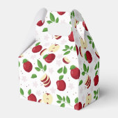 赤りんご、花、緑のパターン フェイバーボックス (裏面サイド)