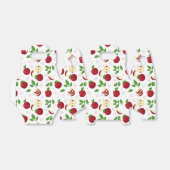 赤りんご、花、緑のパターン フェイバーボックス (折り畳みなし)